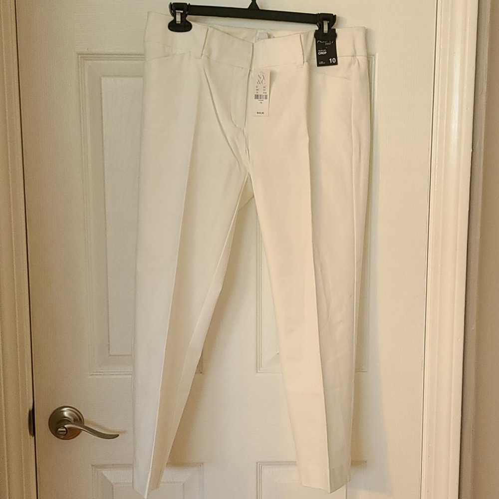 Slim crop white NY&Co pants